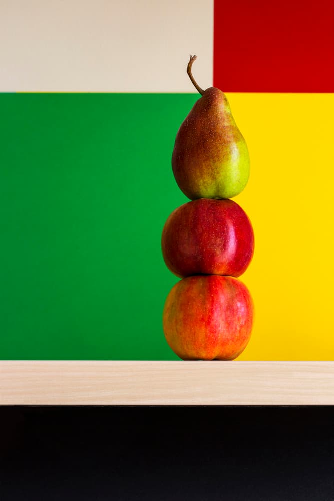 Colorful Stacked Fruit by Brig Barkow — canvas wall art