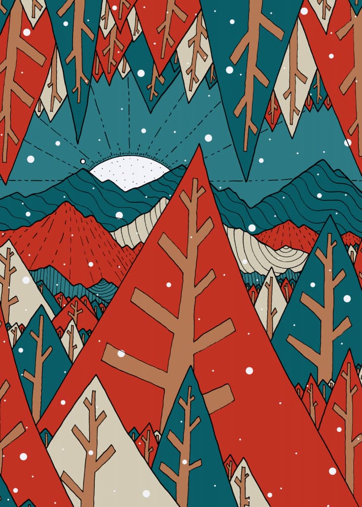 Red Forest Sunrise by Stephen Wade — canvas wall art