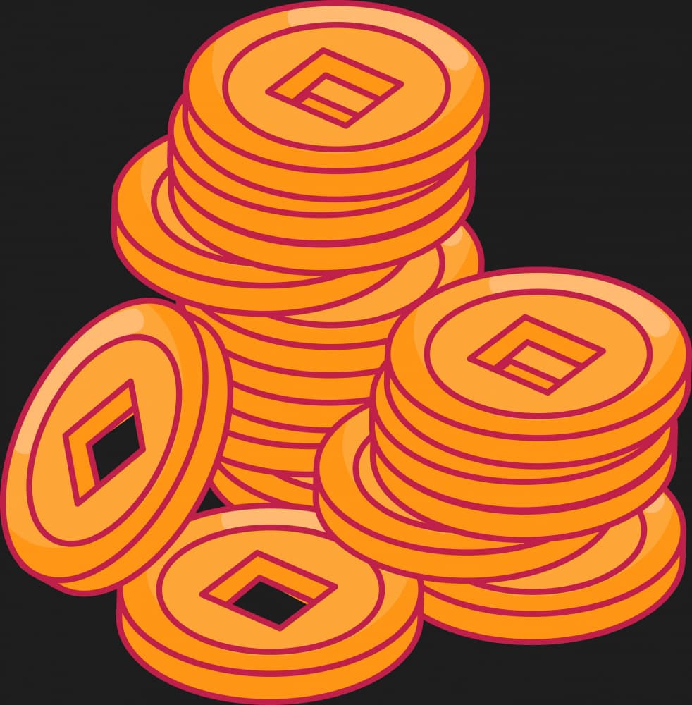 Golden Coin Stacks by Marika Barsrsind β canvas wall art