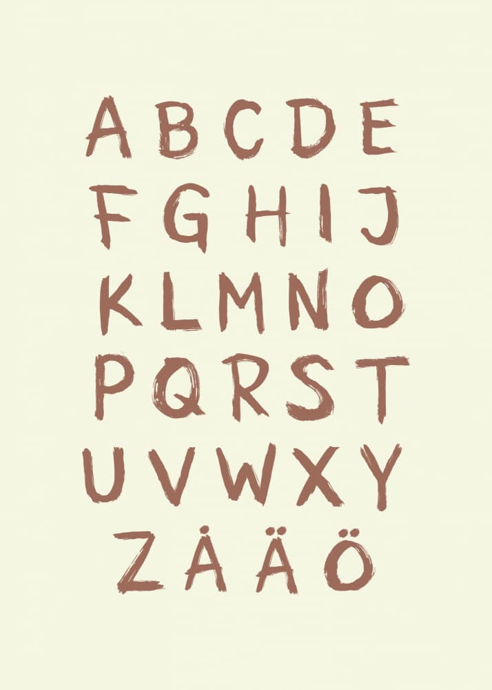 Rustic Brushstroke Alphabet by Aminah Eleonora — canvas wall art
