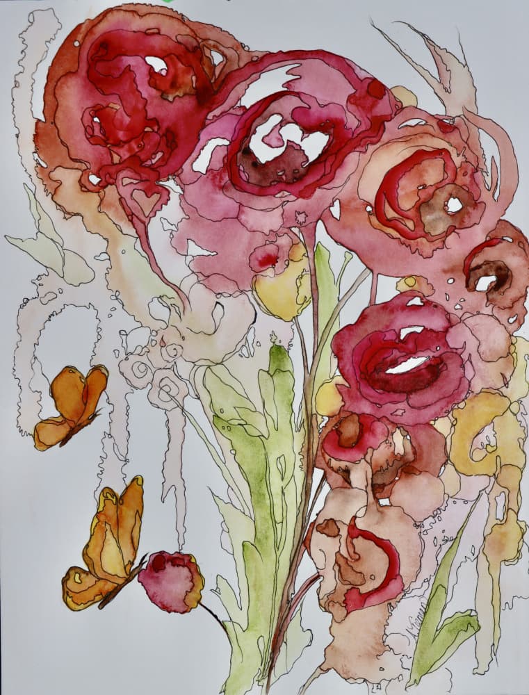 Watercolor Bloom Butterflies by Amy Tieman — canvas wall art