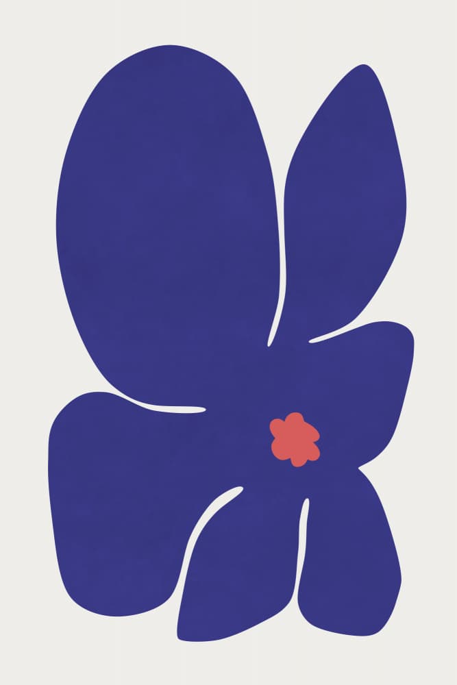 Abstract Blue Floral by amini54 — canvas wall art