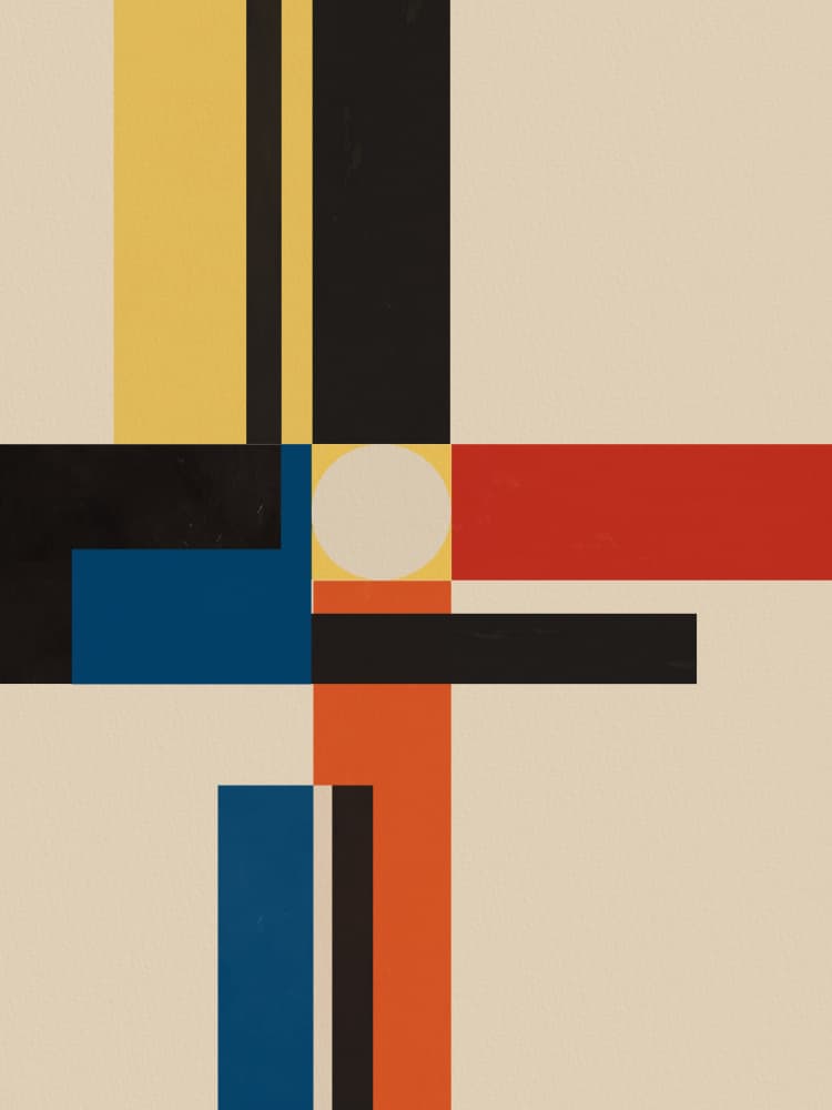 Geometric Color Blocks by Little Dean — canvas wall art