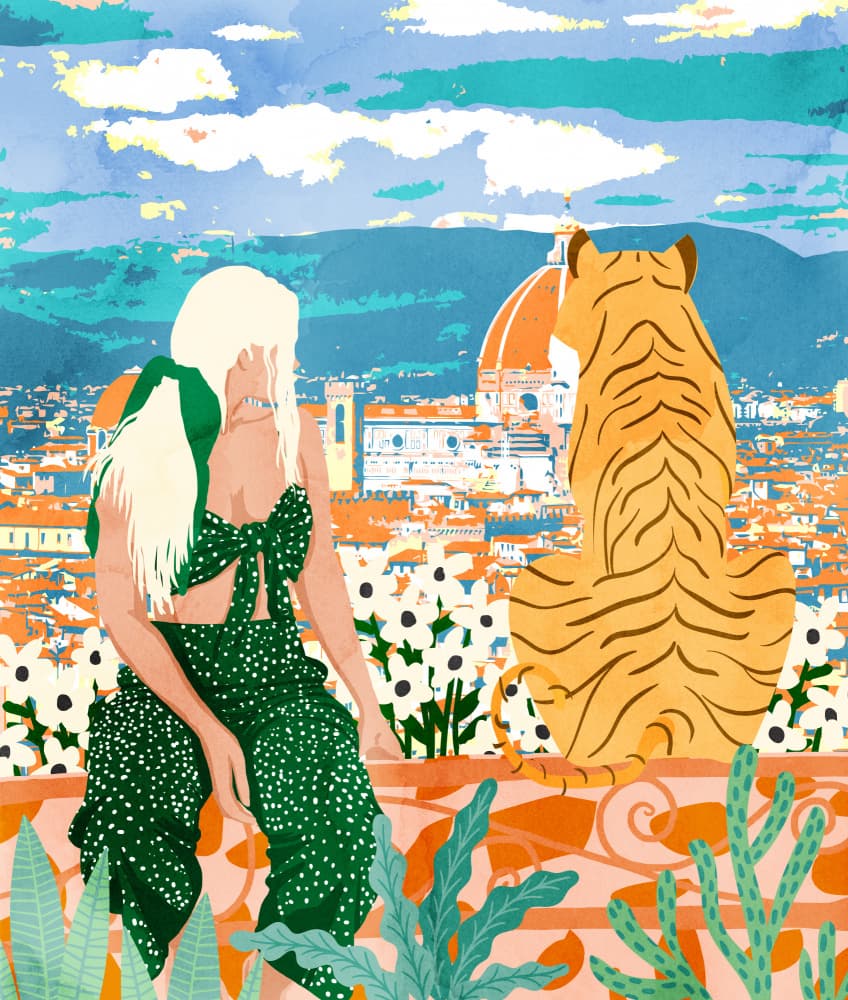 Florence Tiger View by Uma Gokhale — canvas wall art