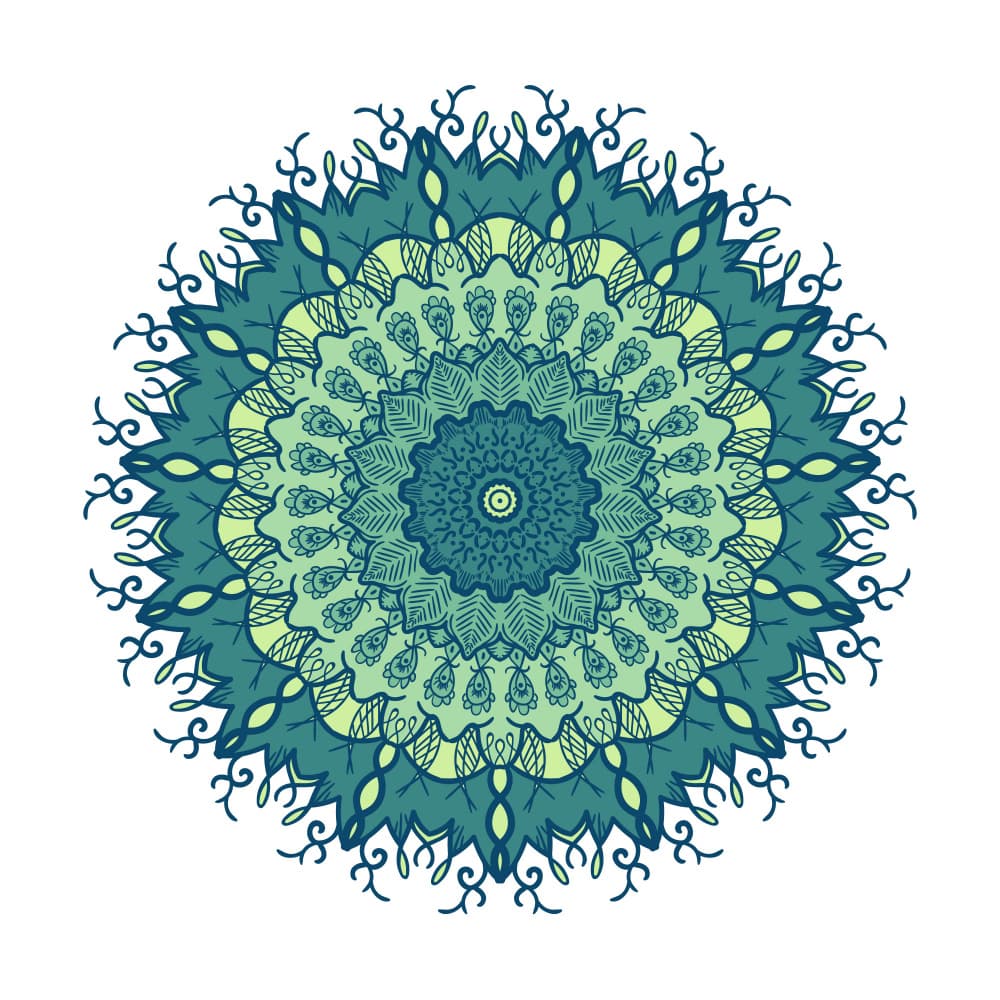 Serene Green Blue Mandala by Marika Barsrsind β canvas wall art
