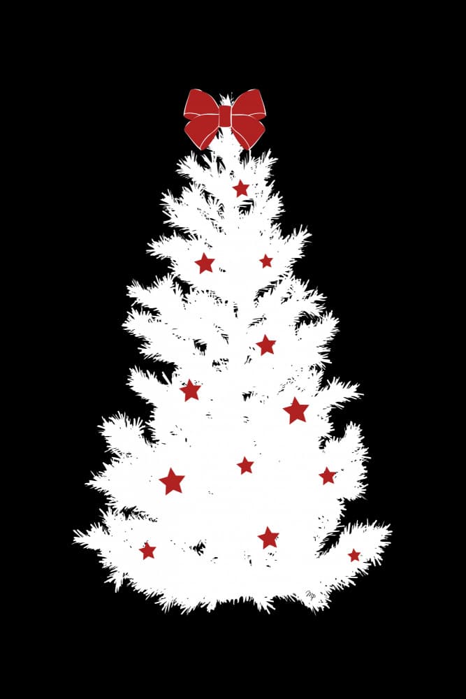 White Christmas Tree by Martina — canvas wall art