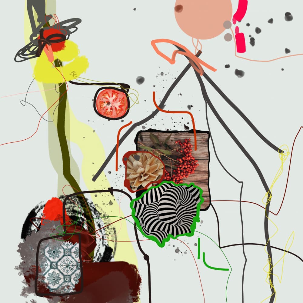 Eclectic Abstract Still Life by Pelin Atilla — canvas wall art