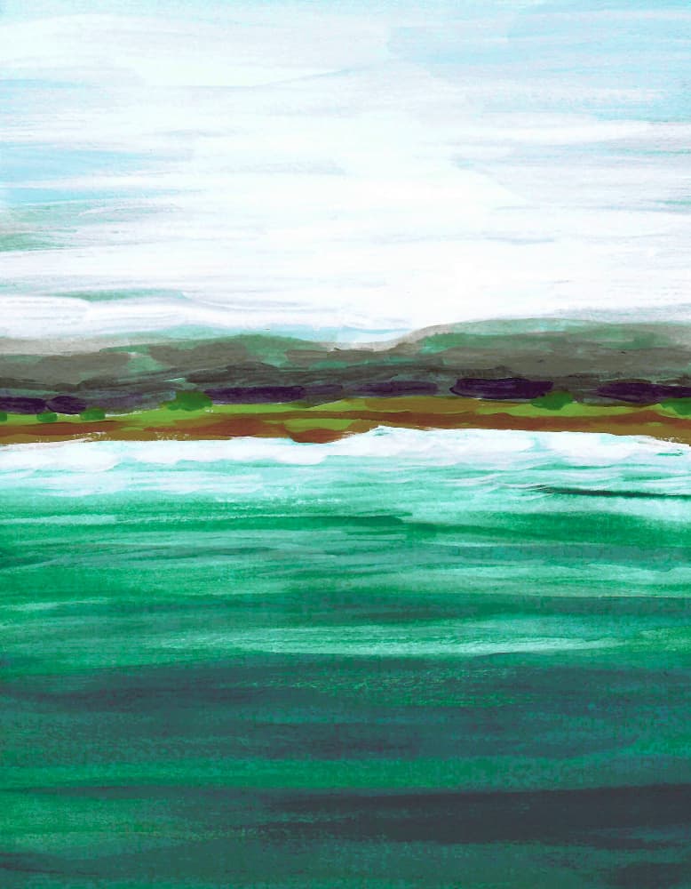 Serene Green Seascape by Lori Ann Folz — canvas wall art