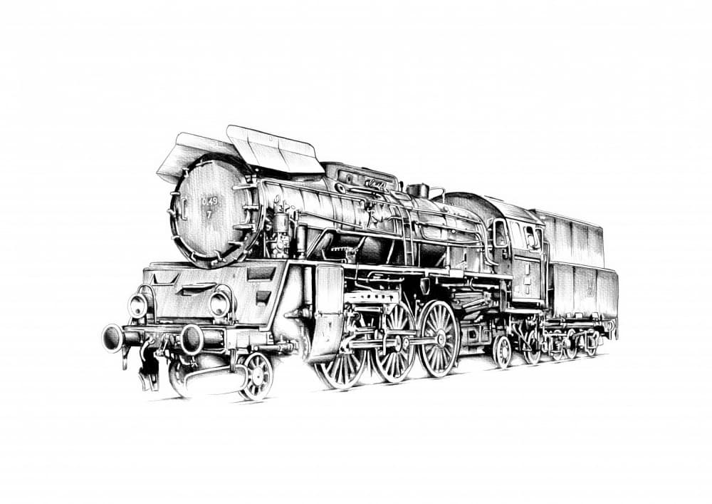 Vintage Steam Locomotive by Kulik — canvas wall art