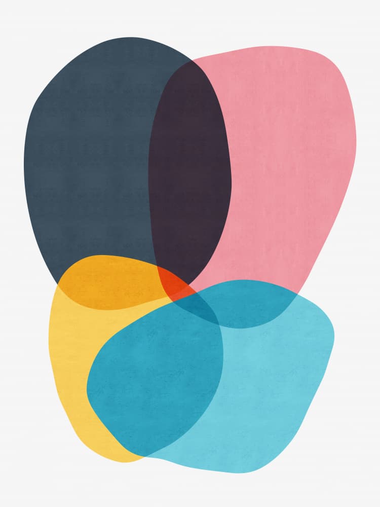 Vibrant Abstract Overlaps by Vitor Costa — canvas wall art