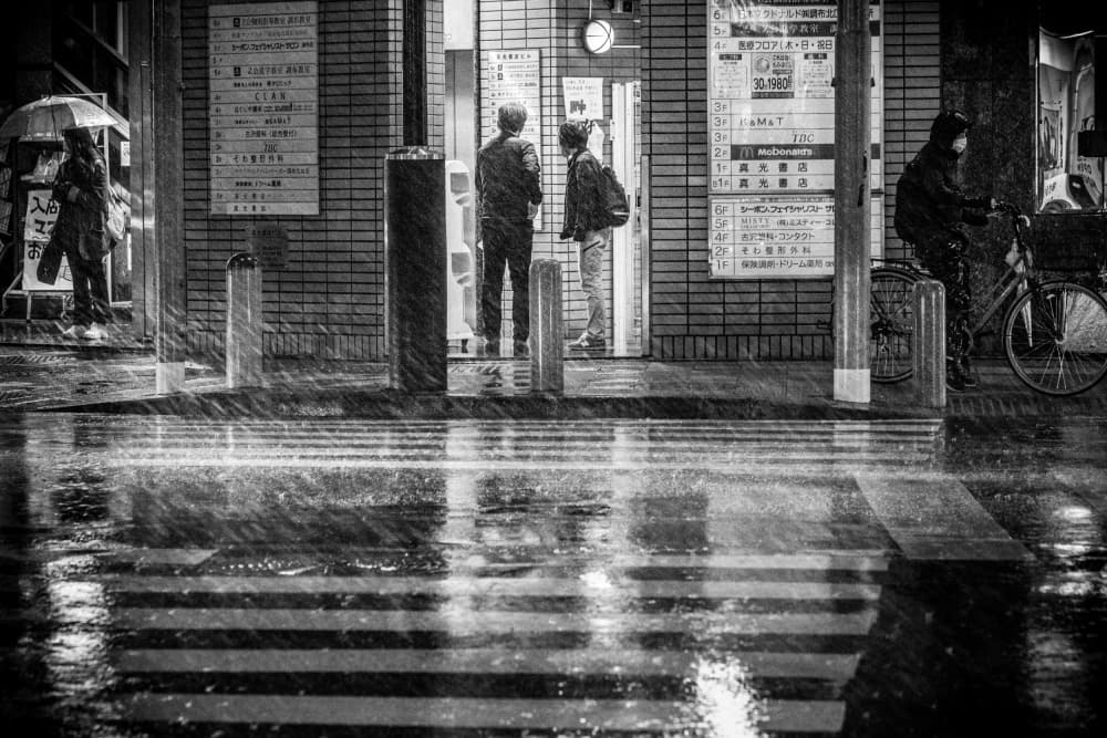 Rainy City Reflections by sirou.minami — canvas wall art