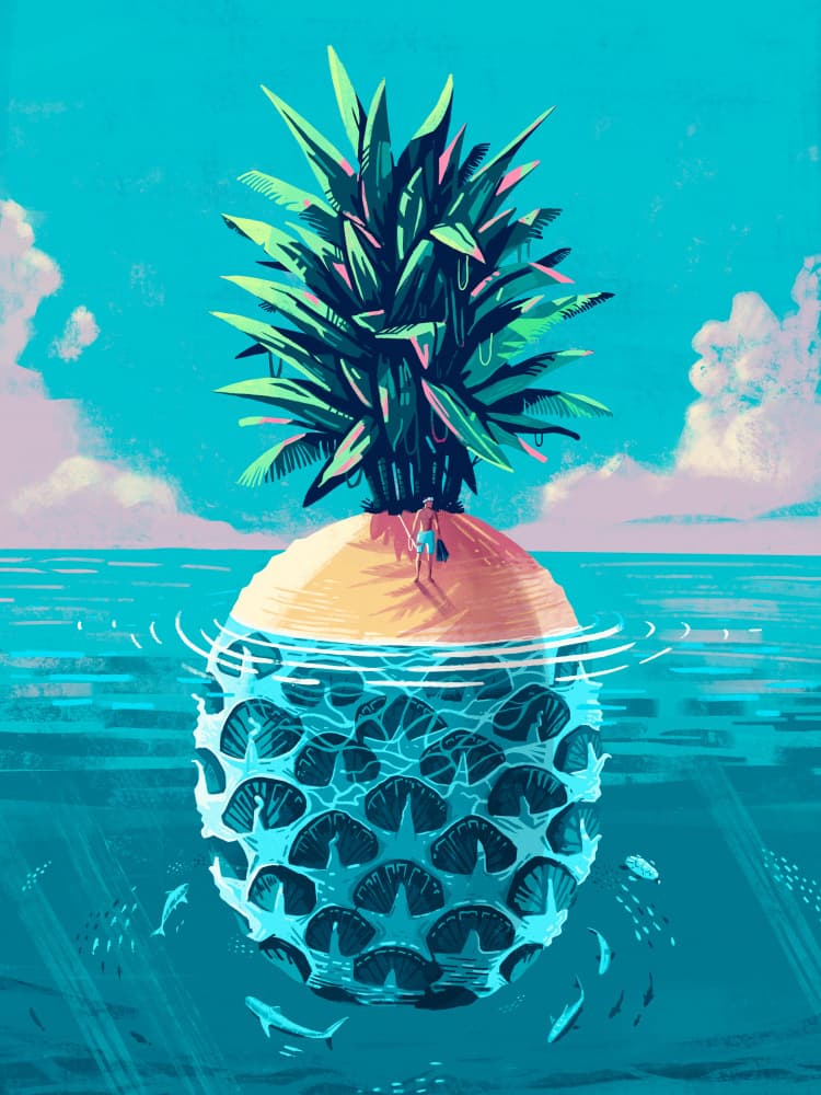 Pineapple Island Dream by Mark Harrison — canvas wall art