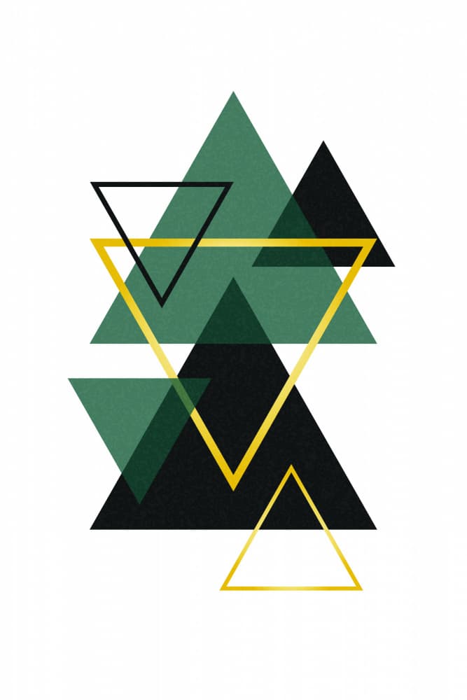 Golden Green Geometry by jay stanley — canvas wall art