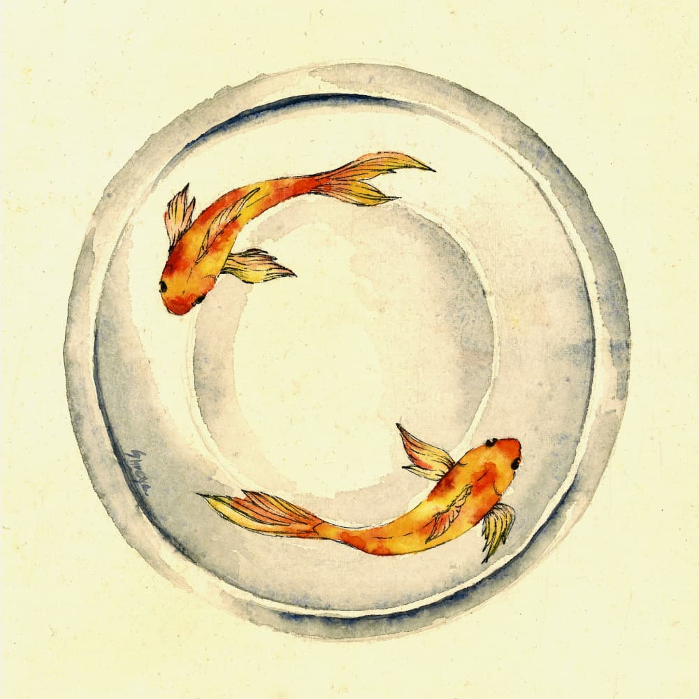 Calm Goldfish Pond by Shreya Prasad — canvas wall art