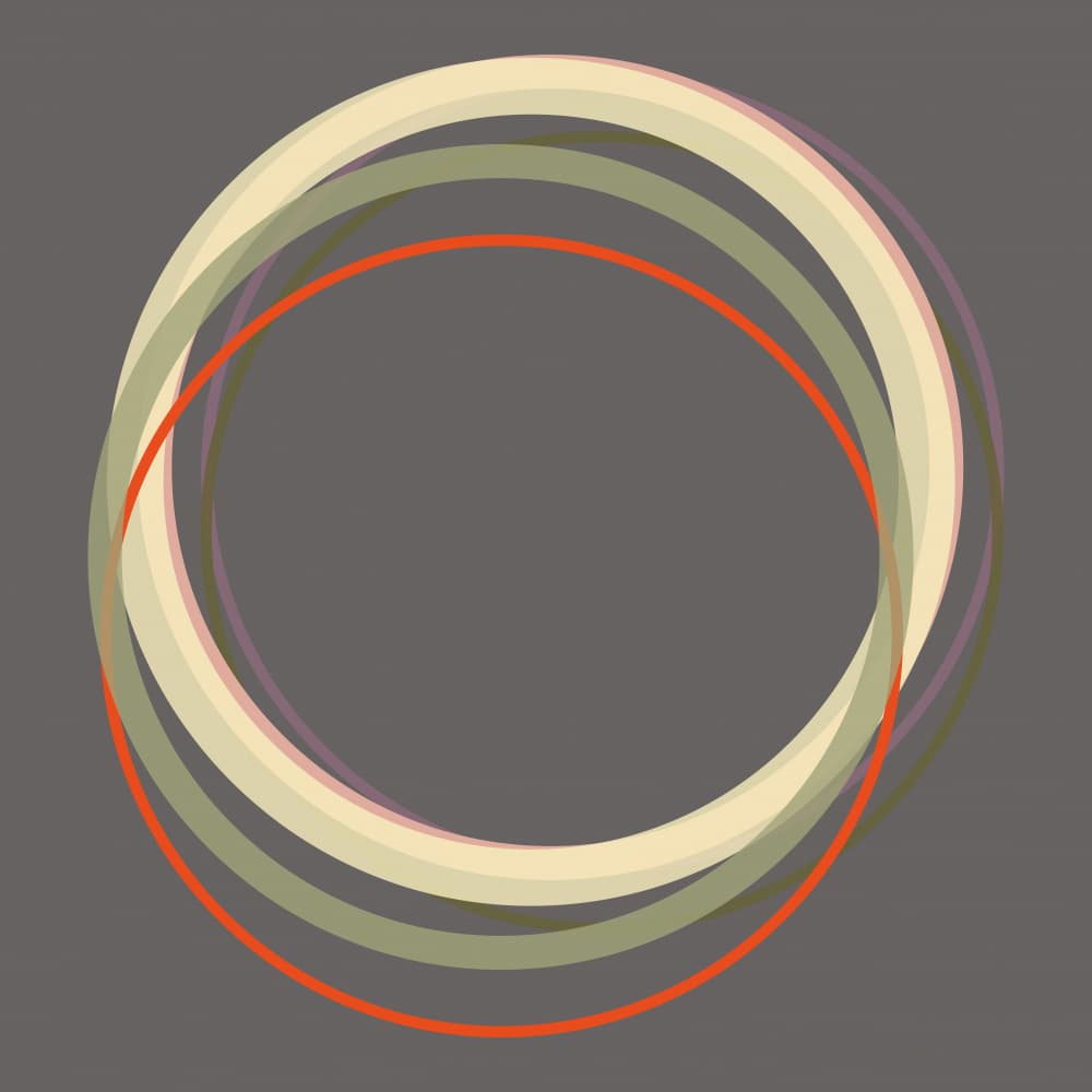 Overlapping Geometric Circles by Leigh Bagley — canvas wall art