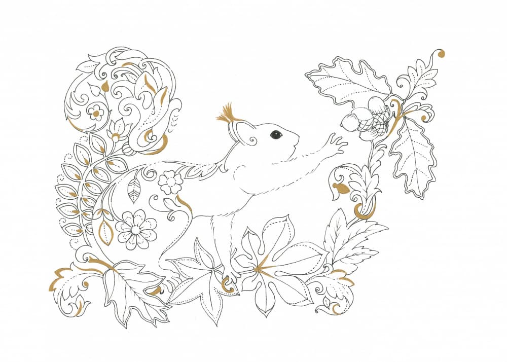 Floral Squirrel Dance by Isabelle Brent — canvas wall art