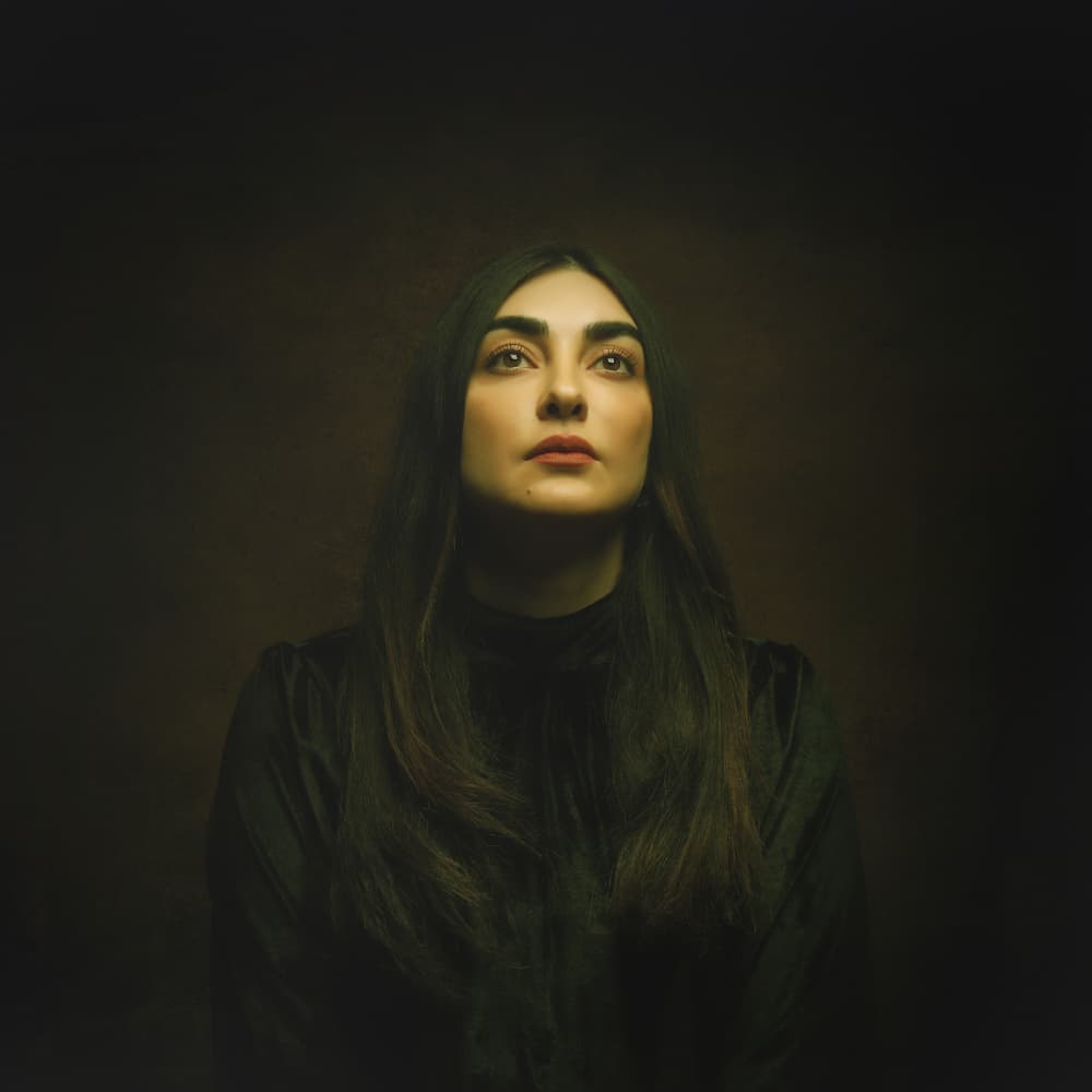 Pensive Woman Portrait by Moein Hasheminasab — canvas wall art