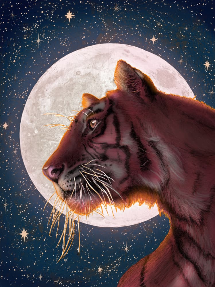 Majestic Moon Tiger by EC Mazur — canvas wall art