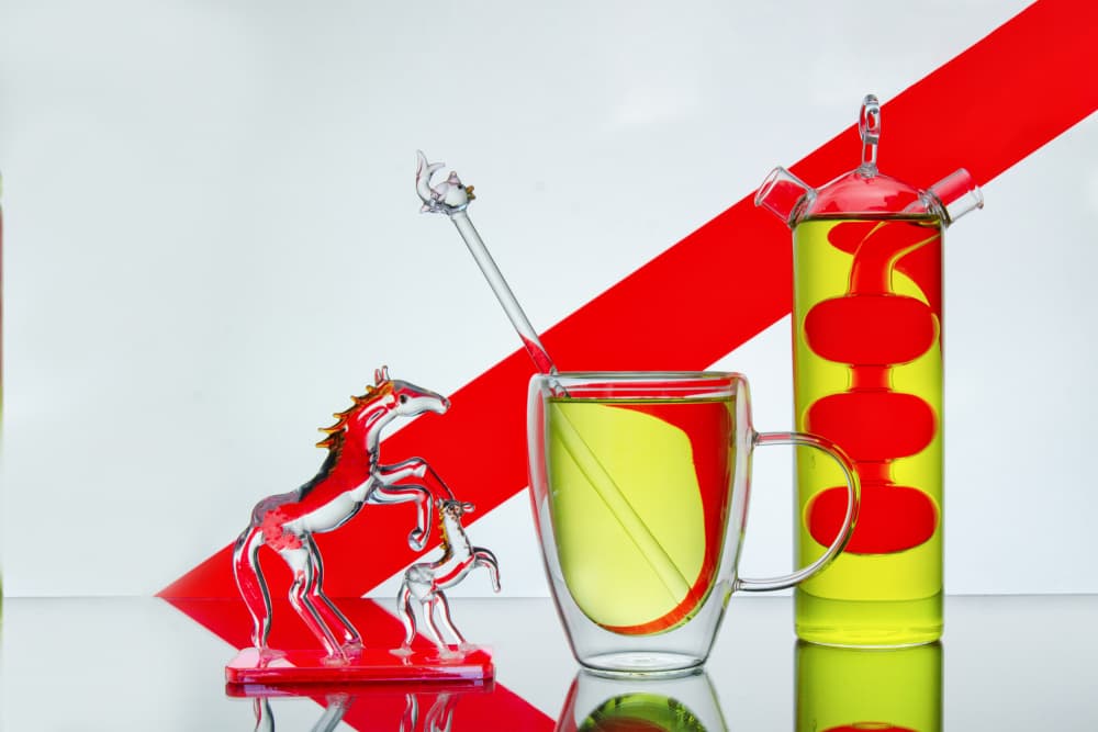 Vibrant Liquid Glassware by PARTHA BHATTACHARYYA — canvas wall art