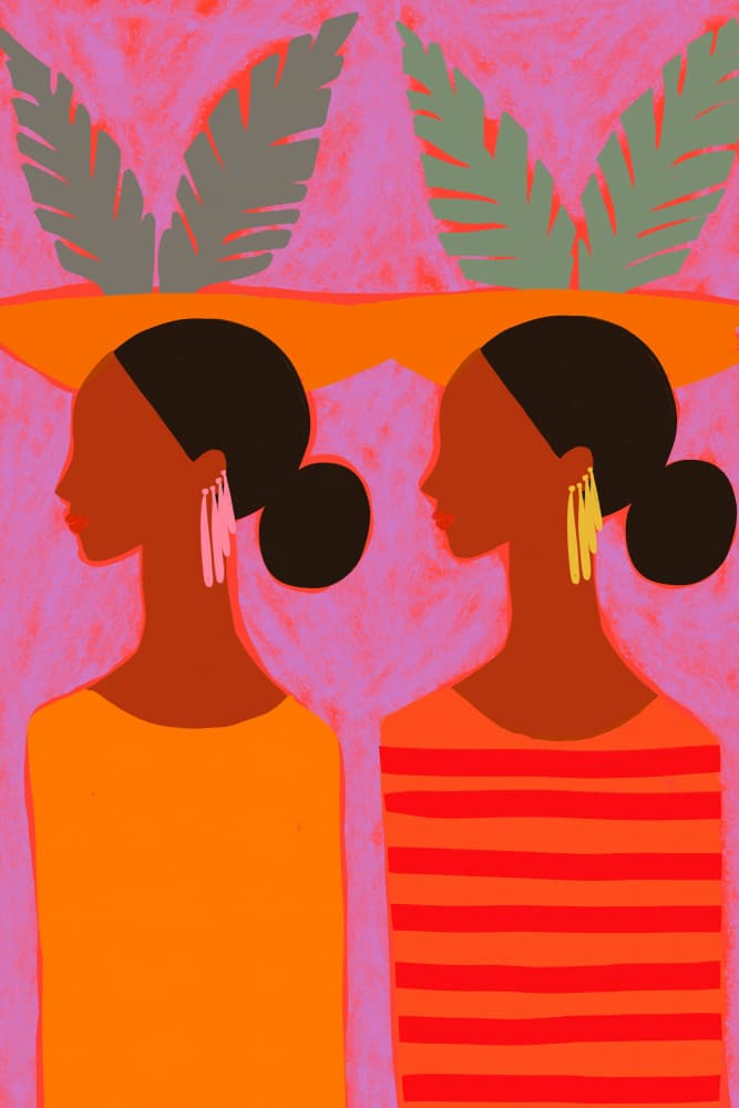 Vibrant Tropical Profiles by Treechild — canvas wall art