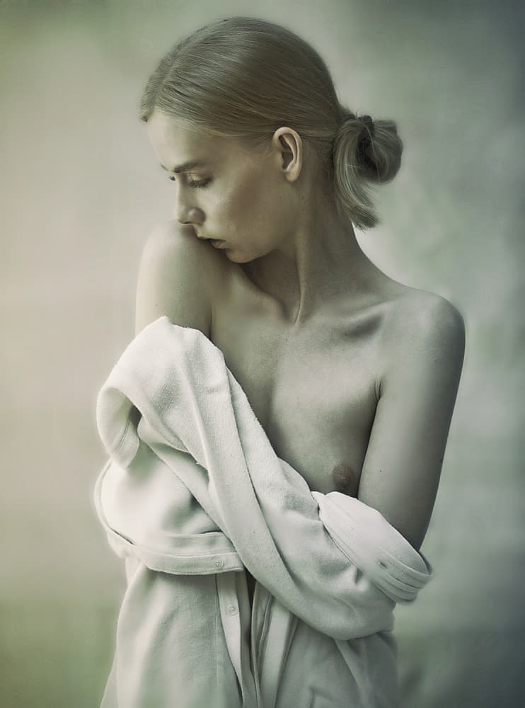 Pensive Nude Portrait by kenp — canvas wall art