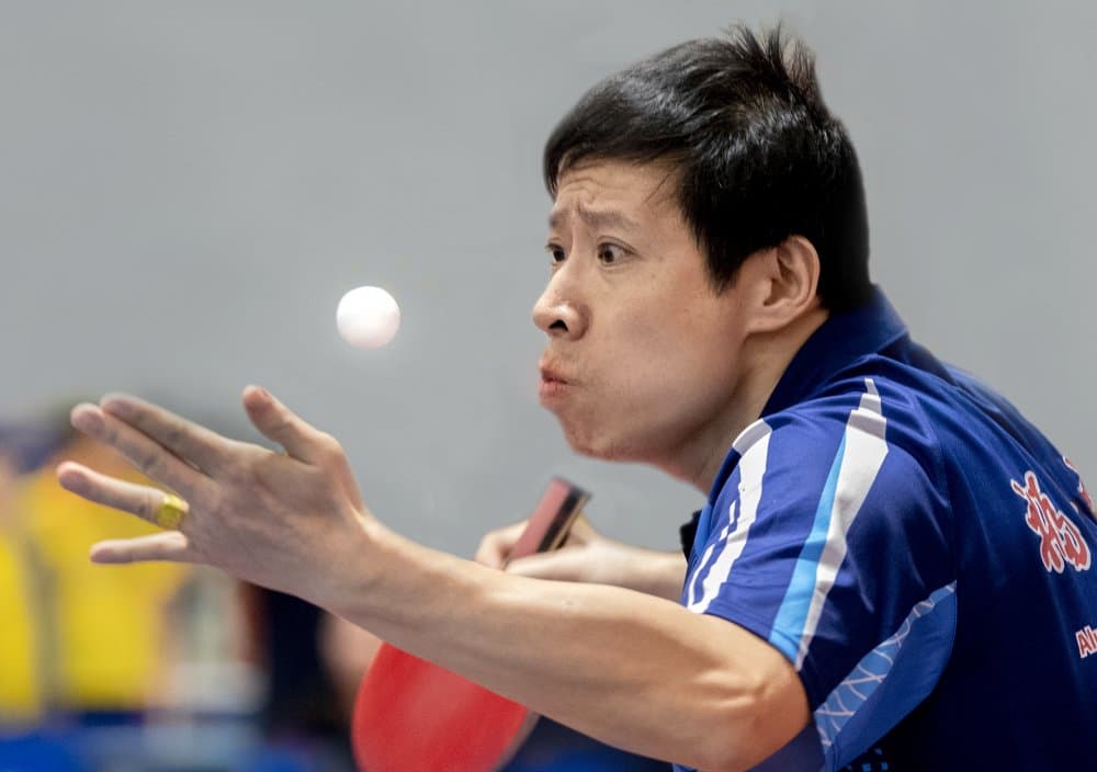 Focused Ping Pong Action by Betty Liu — canvas wall art