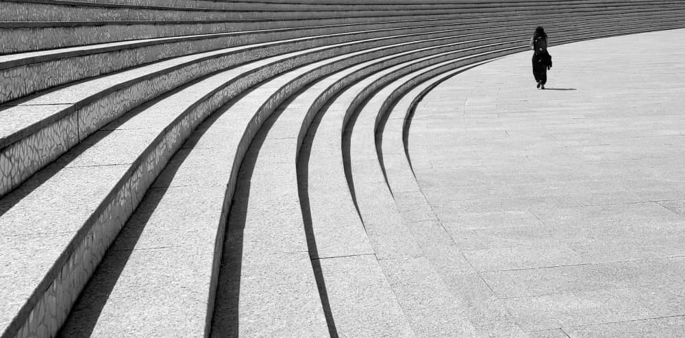 Solitude on Curved Stairs by Karin Kilb — canvas wall art