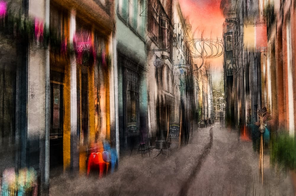 Abstract Urban Street by Jan van der Linden — canvas wall art