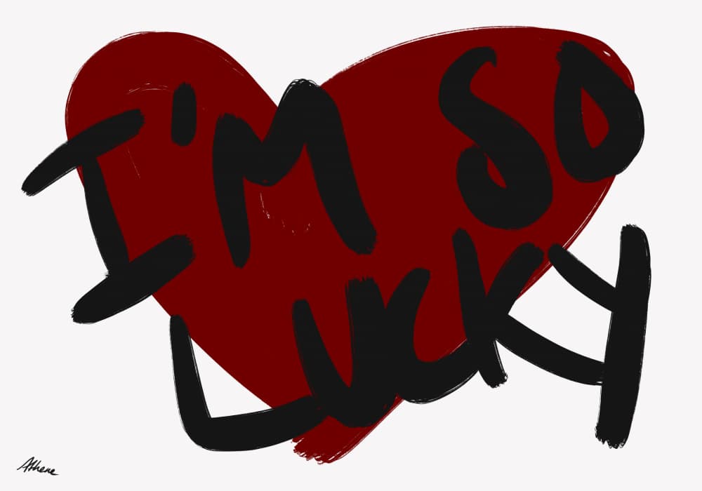 Lucky Red Heart Message by Athene Fritsch — canvas wall art