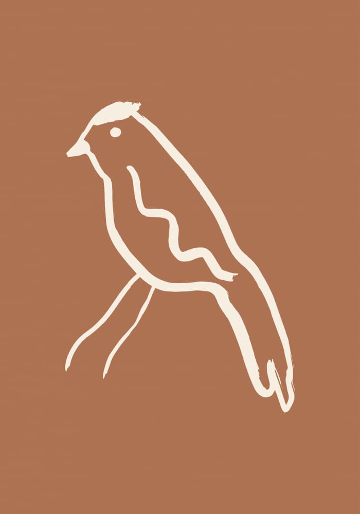 Earthy Minimalist Bird by Studio JKN — canvas wall art