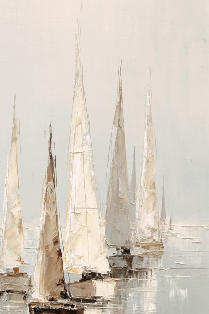 Neutral Sailboat Serenity by Sally Ann Moss — canvas wall art