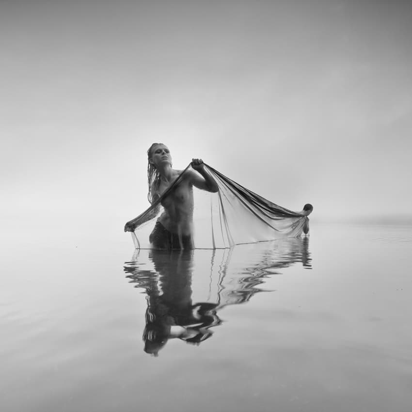 Graceful Nude In Water by Leszek Paradowski — canvas wall art