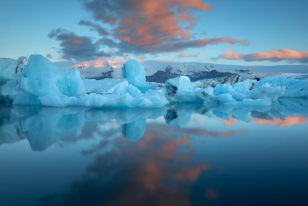 Blue Ice Lagoon Reflections by Lazar Ioan Ovidiu — canvas wall art