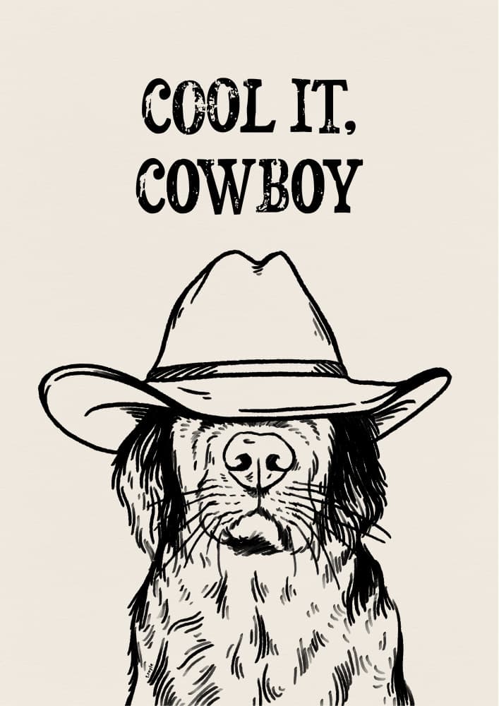 Cool Cowboy Dog by Tara Royle — canvas wall art
