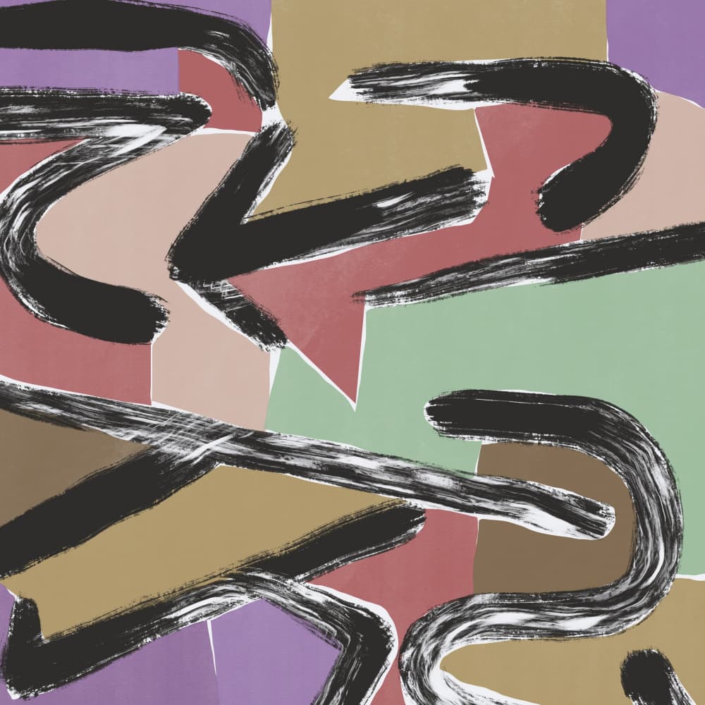 Colorful Abstract Shapes by Little Dean — canvas wall art