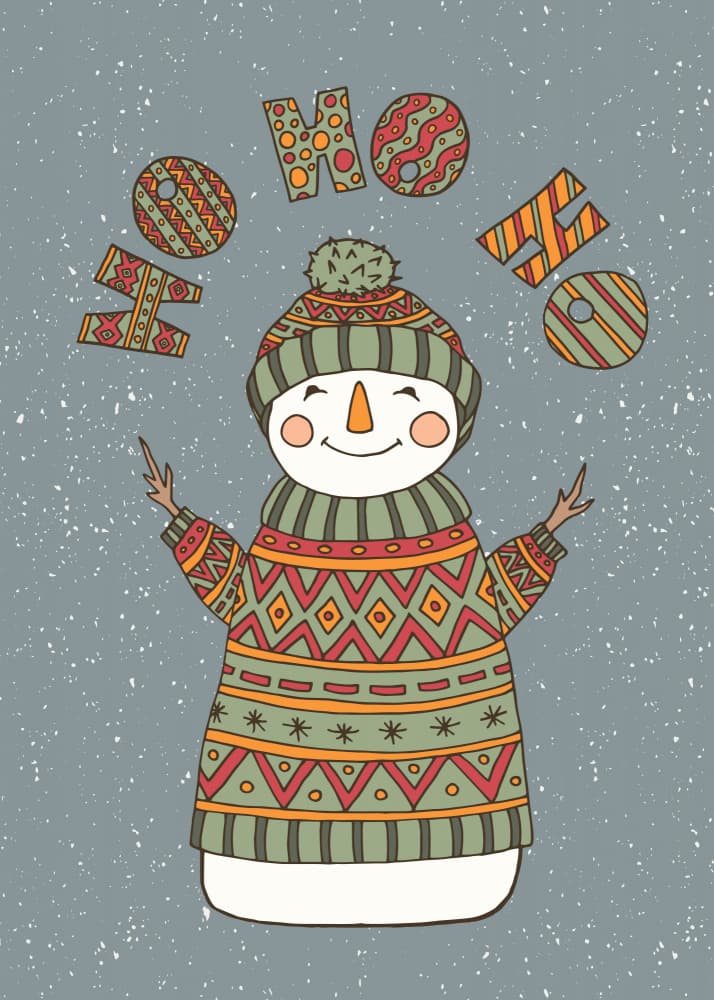 Ho Ho Ho Snowman by Olena Kovalova — canvas wall art