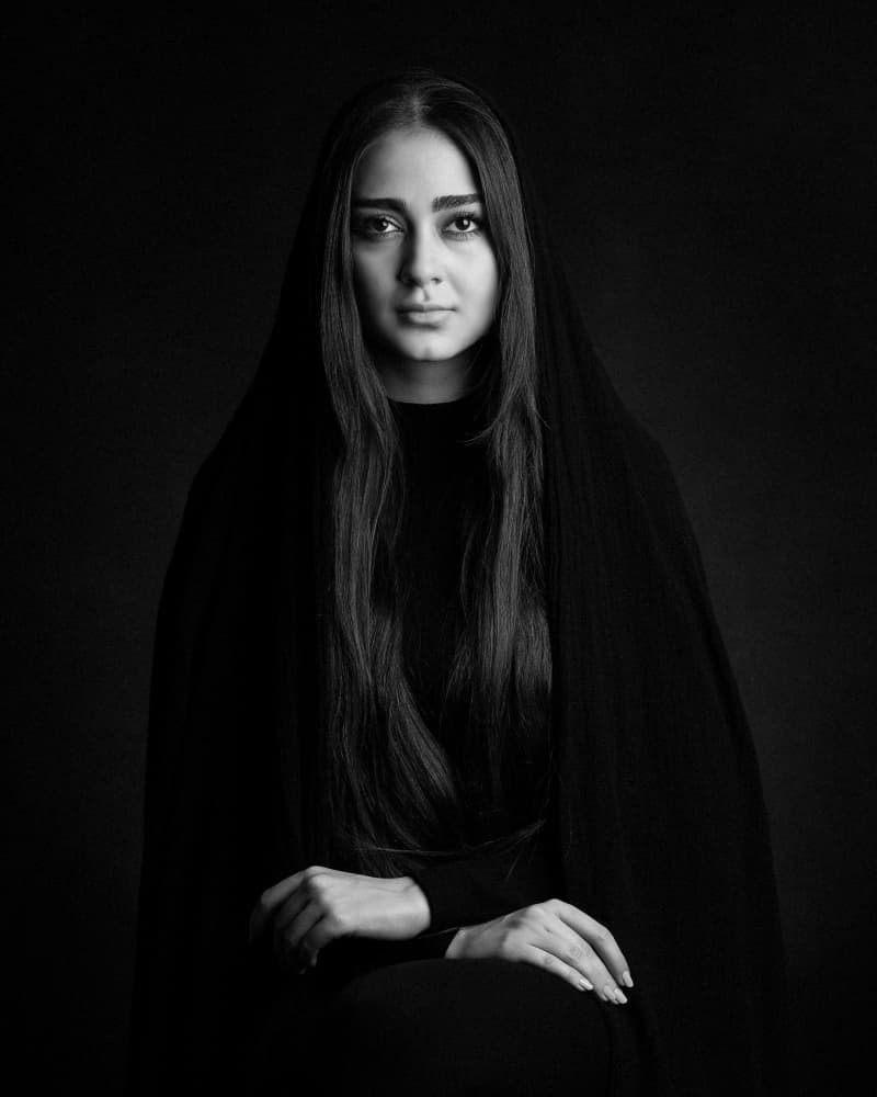 Mysterious Woman Portrait by Mehdi Mokhtari — canvas wall art
