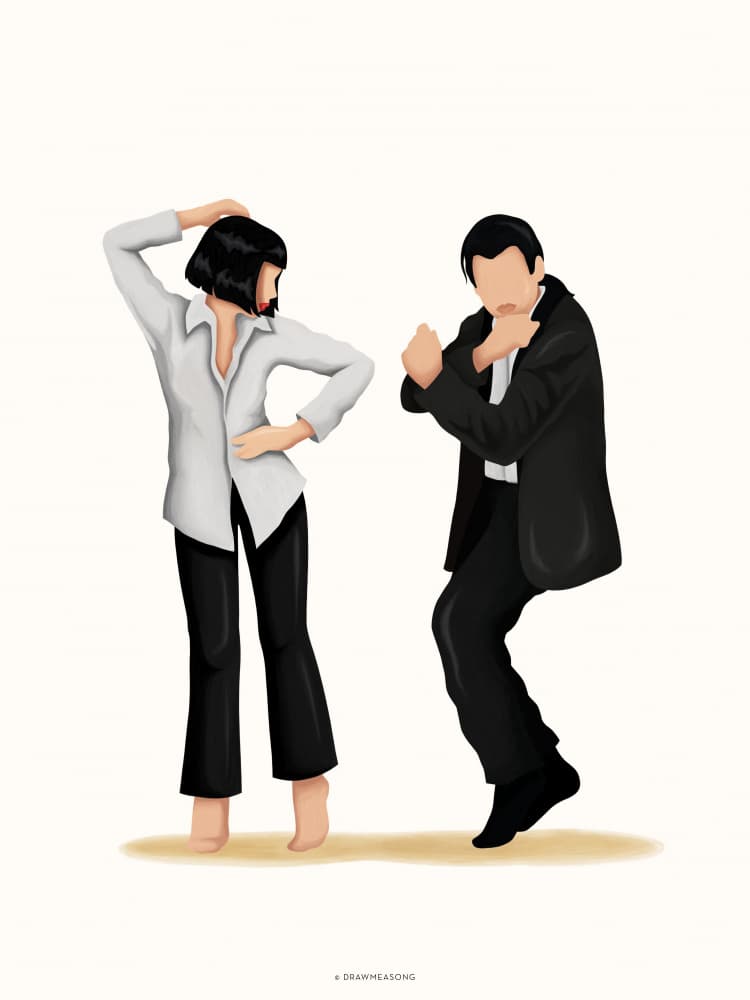 Retro Dance Couple by Nour Tohme — canvas wall art