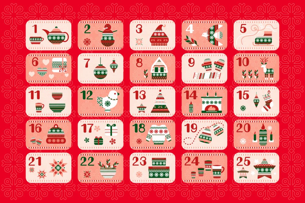 Festive Advent Calendar by Marika Barsrsind β canvas wall art