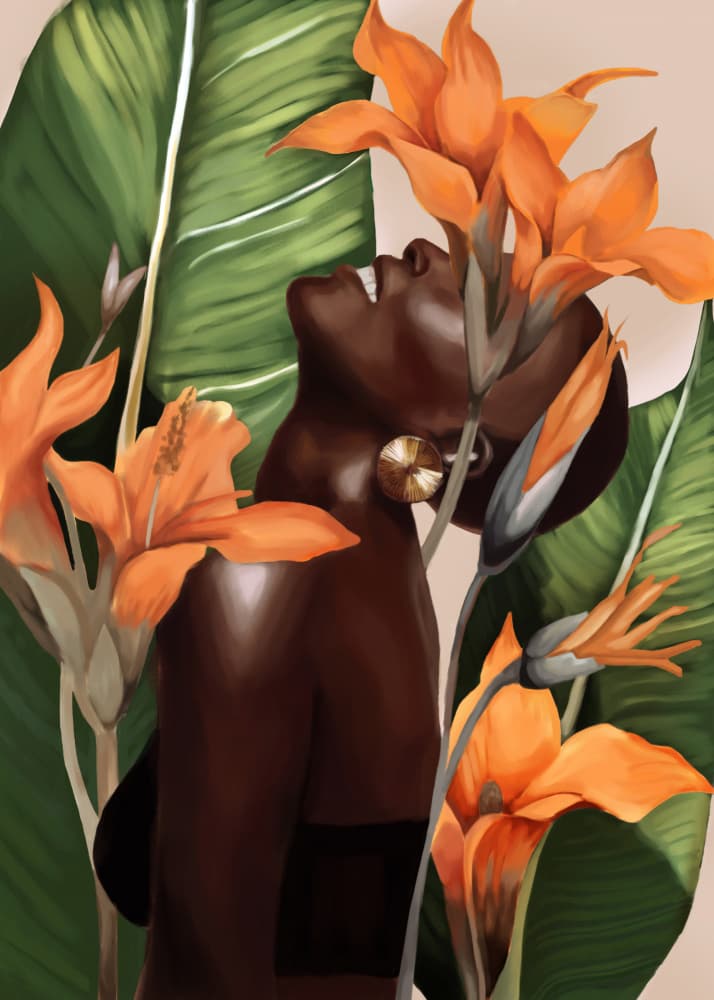 Joyful Tropical Bloom by Nadjaa — canvas wall art