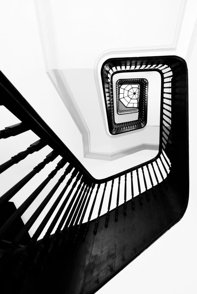 Architectural Spiral Descent by Jorge Pimenta — canvas wall art