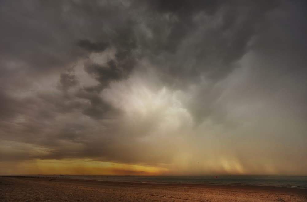 Stormy Beach Horizon by Saskia Dingemans — canvas wall art
