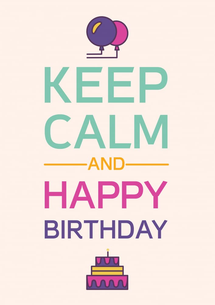 Keep Calm Happy Birthday by Marika Barsrsind β canvas wall art