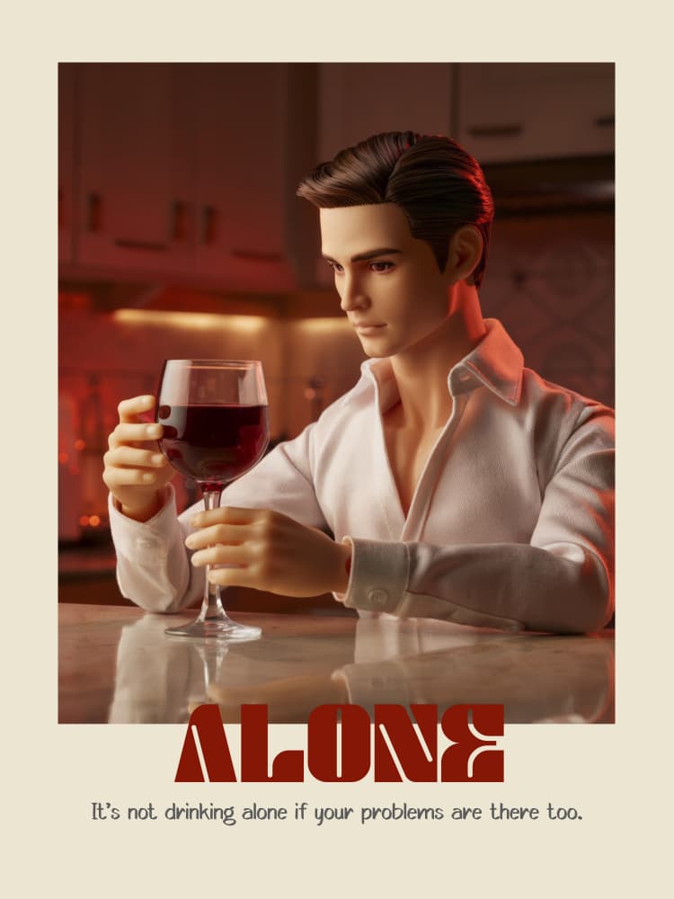 Man Drinking Alone by Andreas Magnusson — canvas wall art