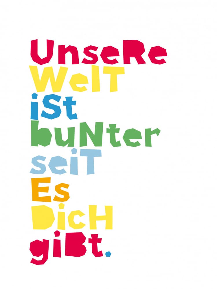 Colorful German Love Message by Ohkimiko — canvas wall art