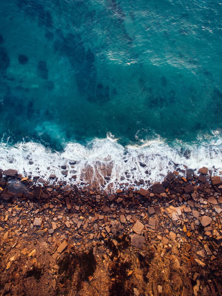 Aerial Coastline Waves by Javier Pardina — canvas wall art