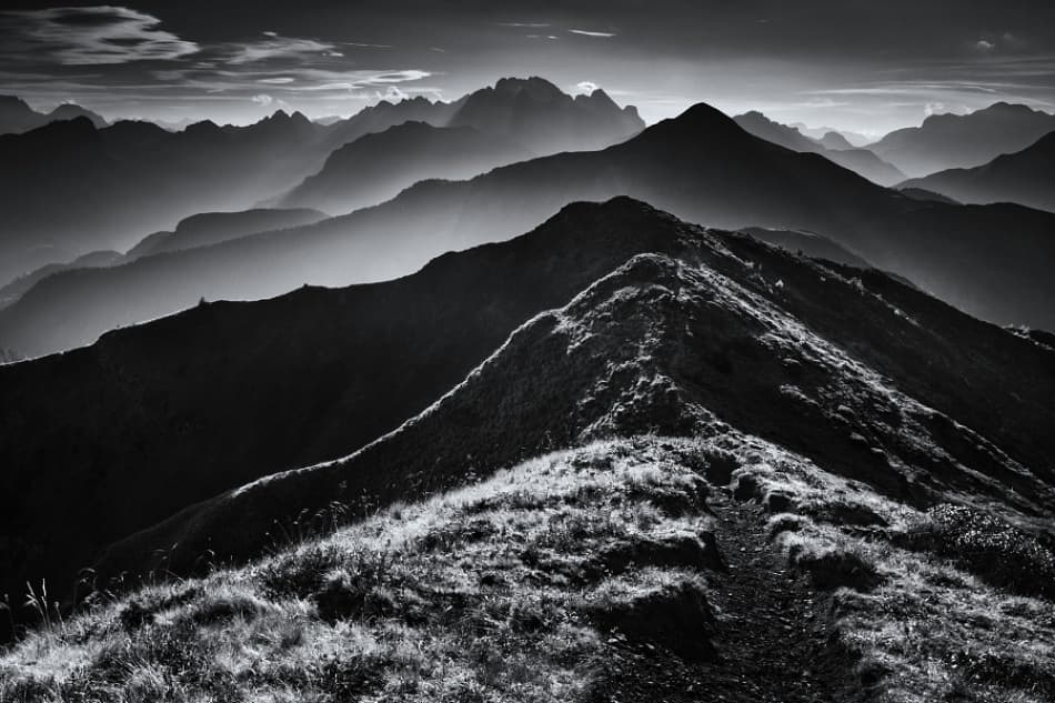 Sunlit Mountain Ridge by Daniel Řeřicha — canvas wall art
