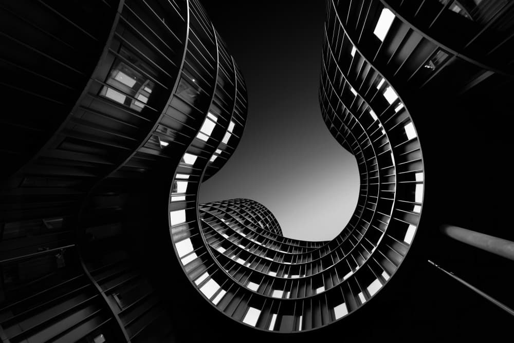 Twisting City Structures by Jorge Pimenta — canvas wall art
