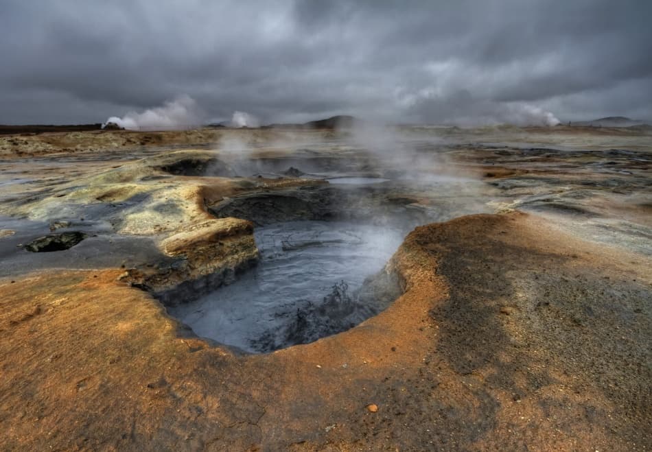 Steaming Geothermal Landscape by Amnon Eichelberg — canvas wall art