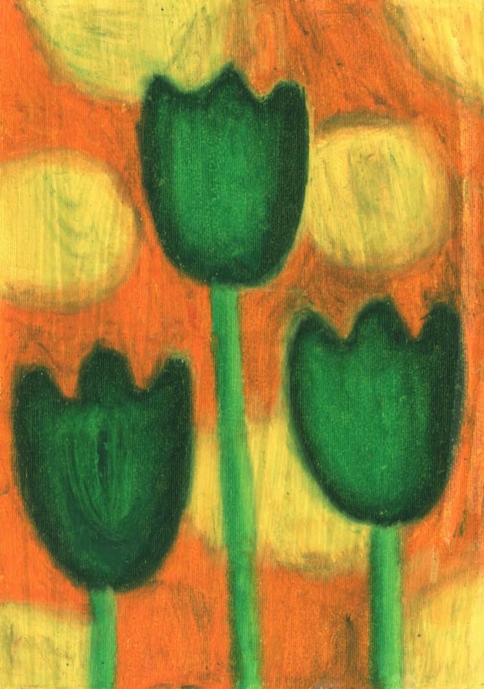 Vibrant Green Tulips by Kulik — canvas wall art